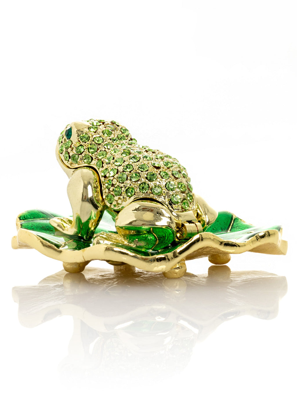 Golden Frog on Green Leaf-4